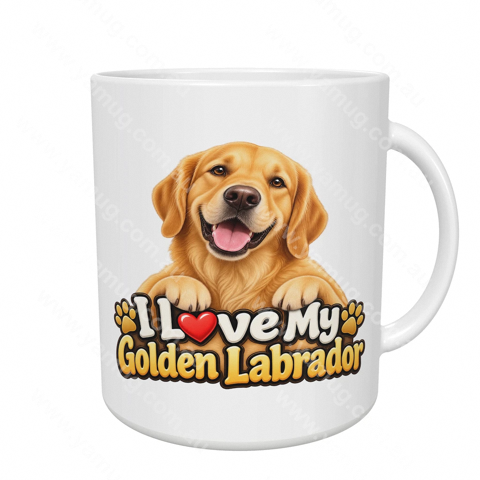 I Love My Golden Labrador printed on a ceramic mug